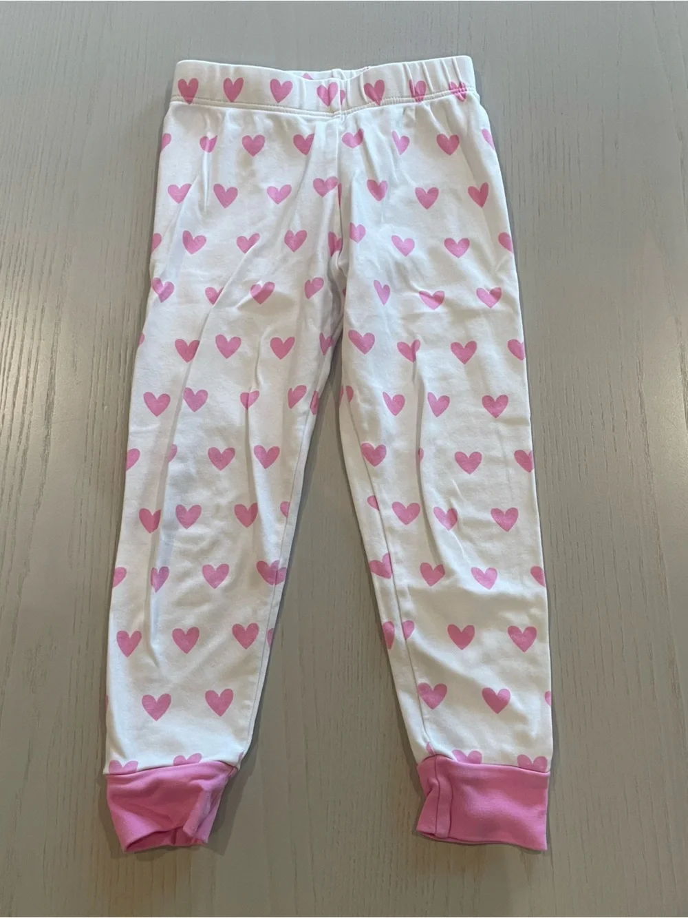 Lake Kids Long-Long Pima Cotton Pajama Set in Darling Pink Heart - Size 4